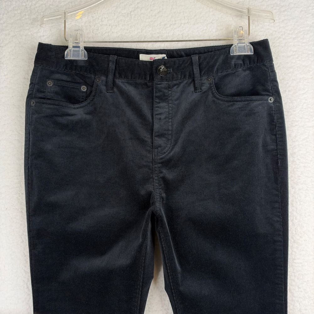 Vineyard Vines Womens High Rise 5 Pocket Corduroy Pant Jet Black 10 New with Tag